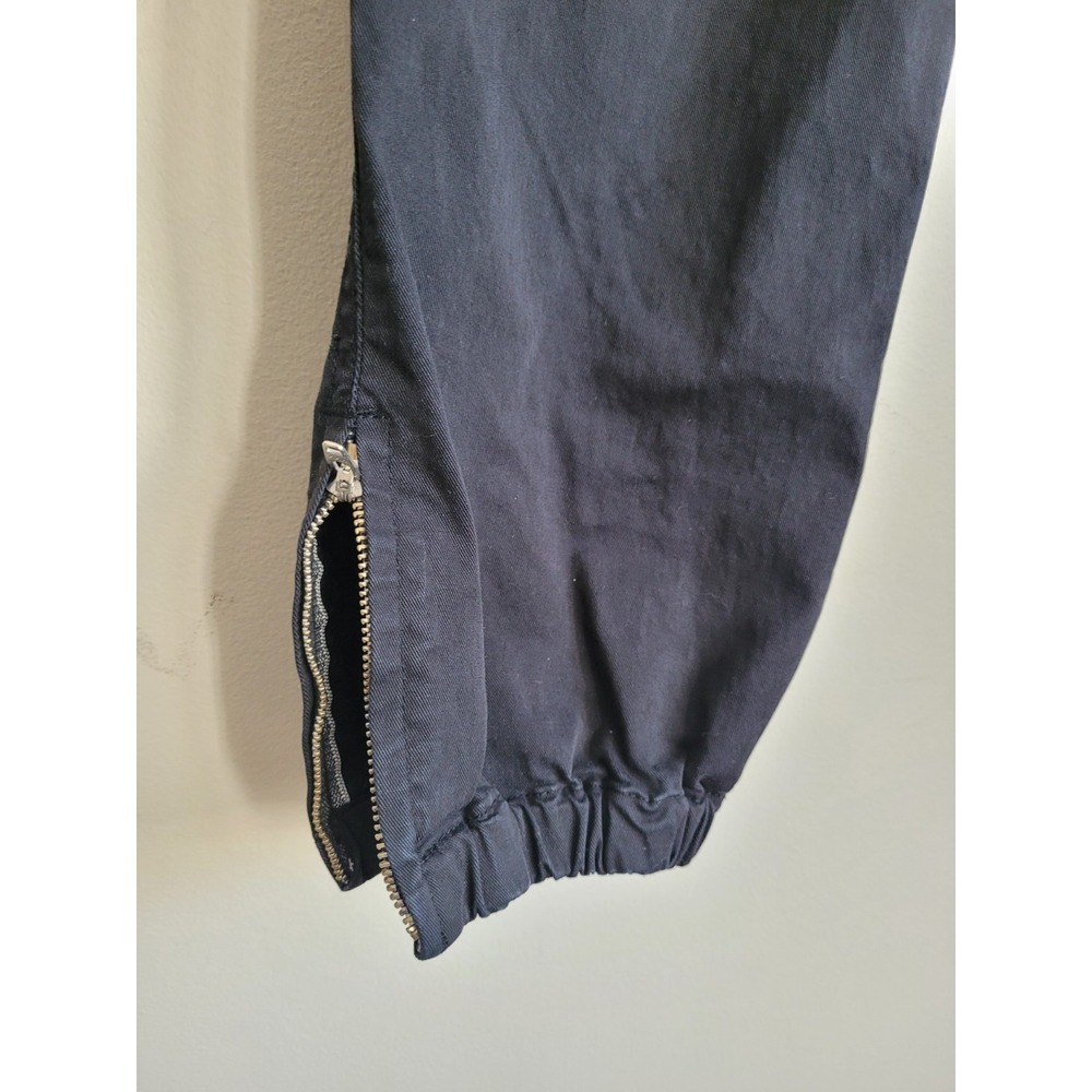 Chic Velvet Brand Pants Womens 10 Black Zipper Hem Ankle Jogger 95% Cotton - Picture 3 of 9